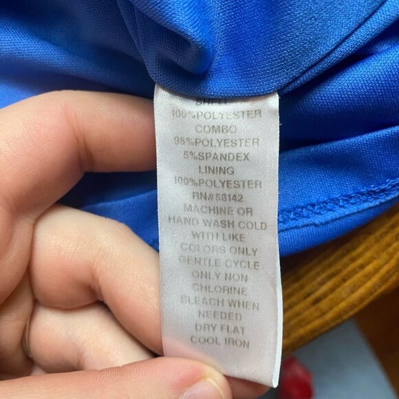 London Times Pencil Dress women’s Blue Textured Curved Lined Short Sleeve Size 8 - Picture 4 of 9